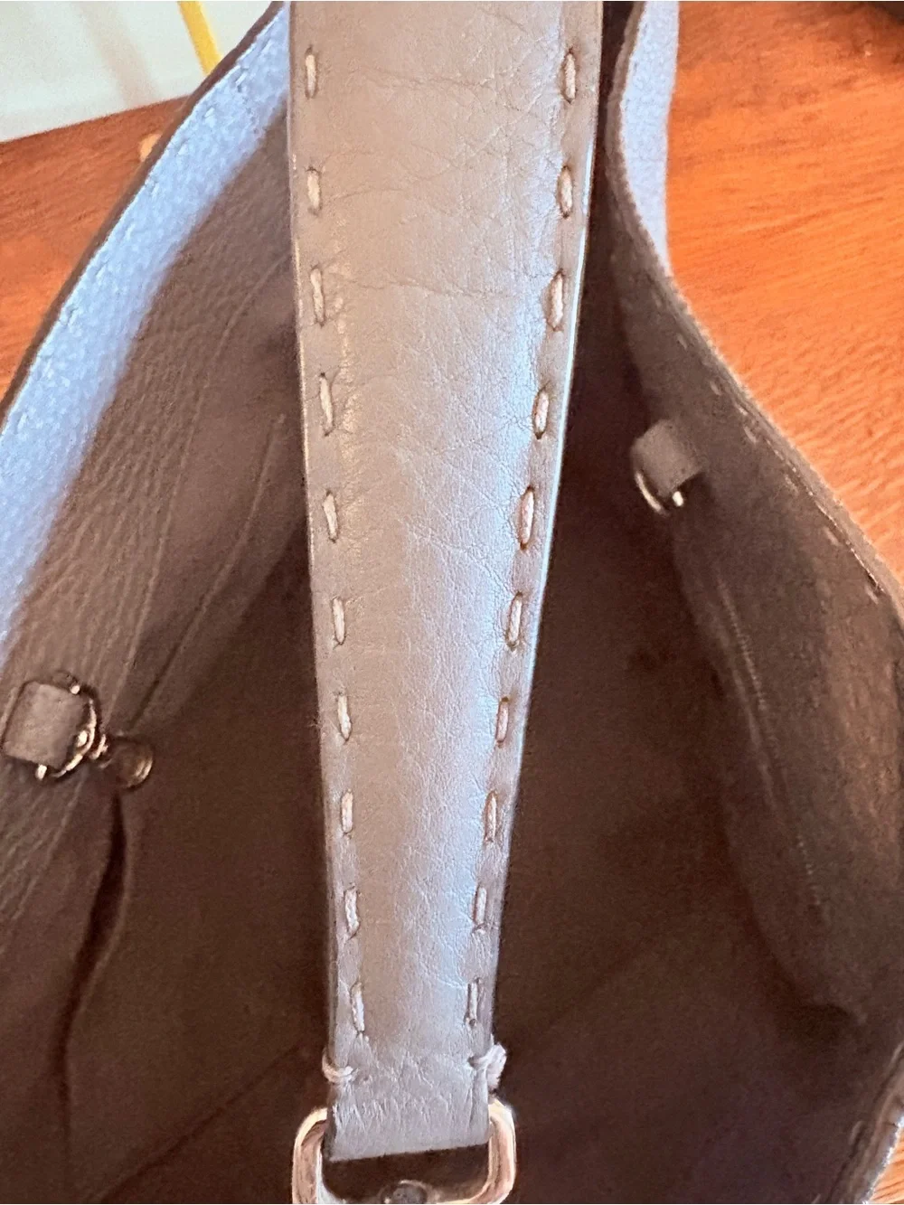 Fendi Selleria Large Anna 2-Way Tote Bag - Grey Pebbled Leather w/ CoA
